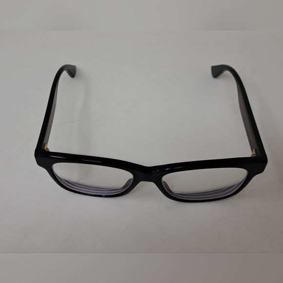 Gucci Women's Eyeglasses Glasses Unisex Black Striped GG0342OS 004 56-18-150 - Picture 11 of 16